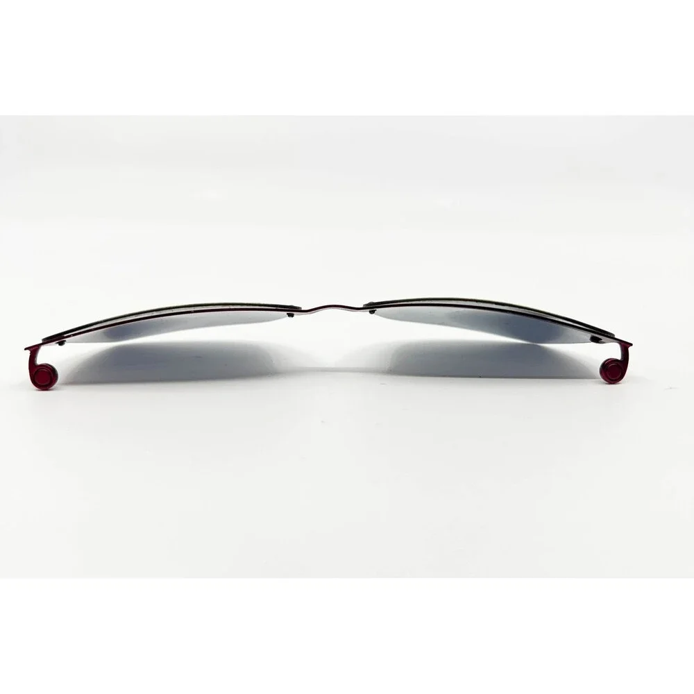 EasyClip Sunglasses Clip On Mens Red EC326/30 Magnetic Rectangular Rimless OS